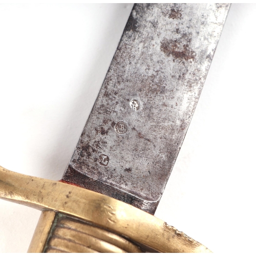 1445 - An early 19th century French Napoleonic period Briquet infantry sword. Having a single edged slightl... 