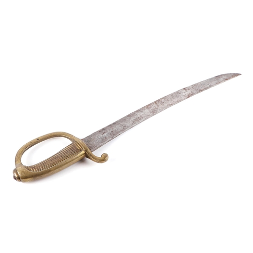 1446 - An early 19th century French Napoleonic period Briquet infantry sword. Having a single edged slightl... 