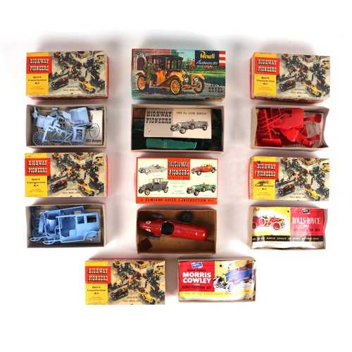 148 - Six Highway Pioneers authentic scale model construction kits to include a 1915 Fiat Tourer; a 1923 M... 