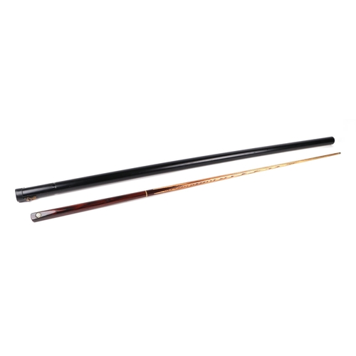 157 - Master Builders Supplies (MBS) snooker cue, 145cms long, cased.