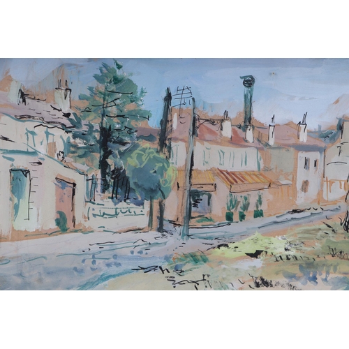 169 - Early 20th century continental school - French Street Scene - watercolour heightened with bodycolour... 