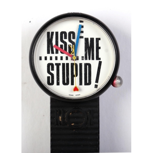 1698 - A 1980's Klok wrist watch, designed by Alan Silverestein, the watch face having the design 'KISS ME ... 