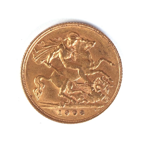 1716 - An Edward VII, gold half sovereign, 1908.