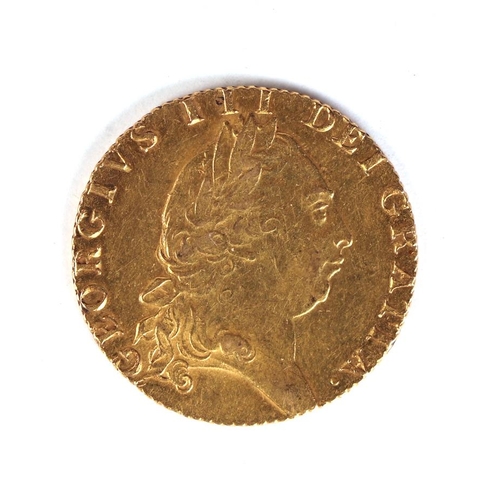 1718 - A George III (1760-1820), spade Guinea, 1791, 5th Laureate head facing right, reverse crowned spade ... 