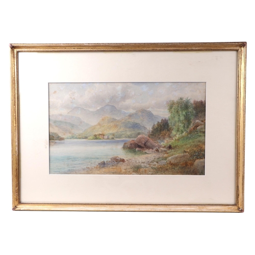 172 - Ralph Marley (late 19th century school) - Highland Loch Scene - signed lower right, watercolour, fra... 