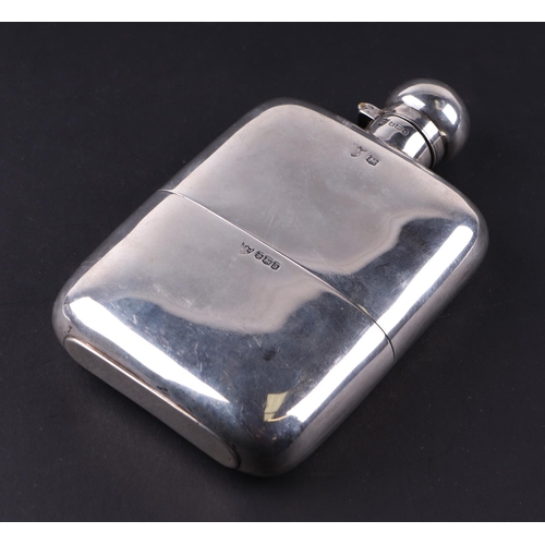 1784 - A George V silver hip flask, Sheffield 1918, 16cms high, 302g.