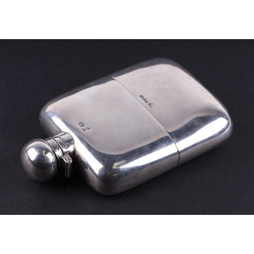 1784 - A George V silver hip flask, Sheffield 1918, 16cms high, 302g.