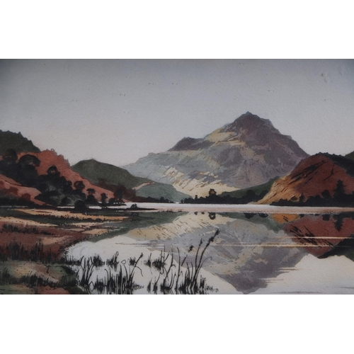 180 - James Priddy ( British 1916-1980), 'Still waters, Flin Dinas' , coloured artist proof etching, signe... 