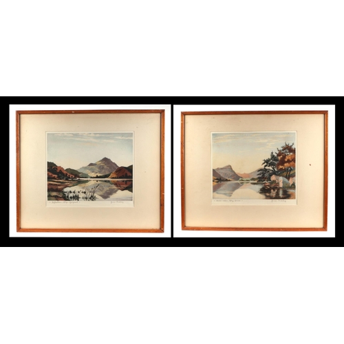 180 - James Priddy ( British 1916-1980), 'Still waters, Flin Dinas' , coloured artist proof etching, signe... 