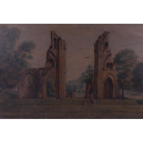 181 - Local interest. Victorian School, study of Alfred's Tower, 38cm by 53cm. Glastonbury Tor, 38cm by 48... 