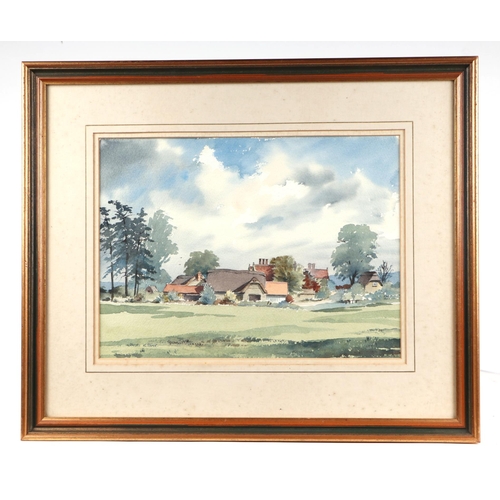 182 - Freda Ward (modern British) - Manor Farm, Stockton - signed lower left, watercolour, framed & glazed... 