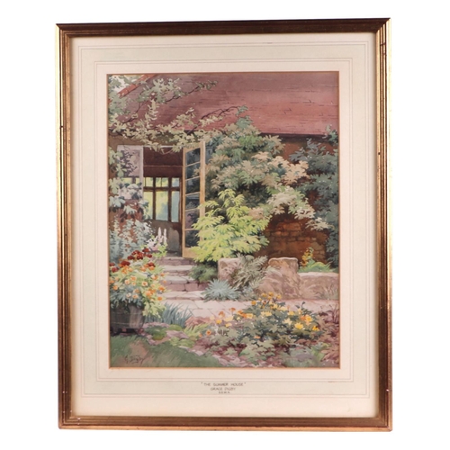 183 - Grace Digby SSWA (modern British) - Country Garden Scene - signed lower left, watercolour, framed & ... 