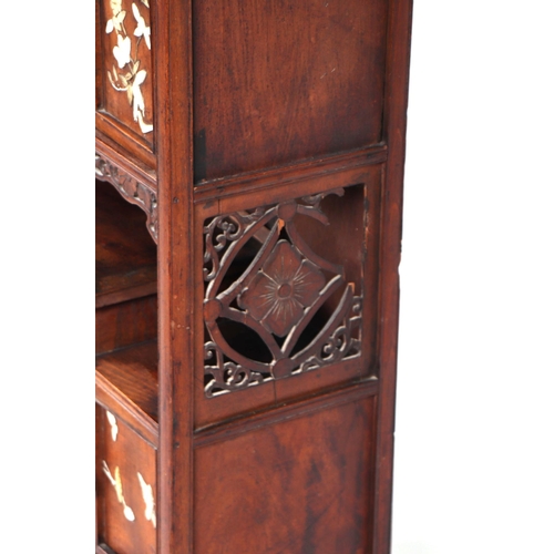 1966 - A late 19th century Japanese shibayama collectors cabinet, 72cms wide and 91cms high.