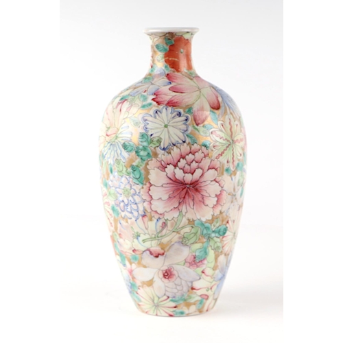 1973 - A Chinese millefiori vase with red seal mark to the underside, 22cm high.