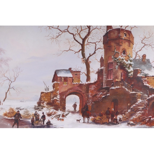 198 - Carter - Winter Landscape - oil on canvas, signed lower right, 75 by 53cms, framed.