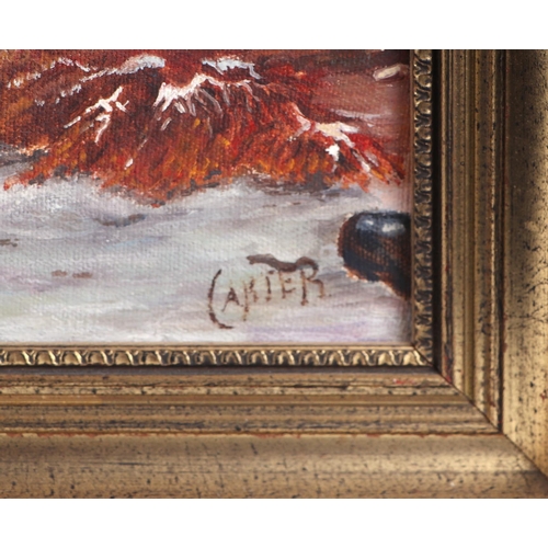 198 - Carter - Winter Landscape - oil on canvas, signed lower right, 75 by 53cms, framed.