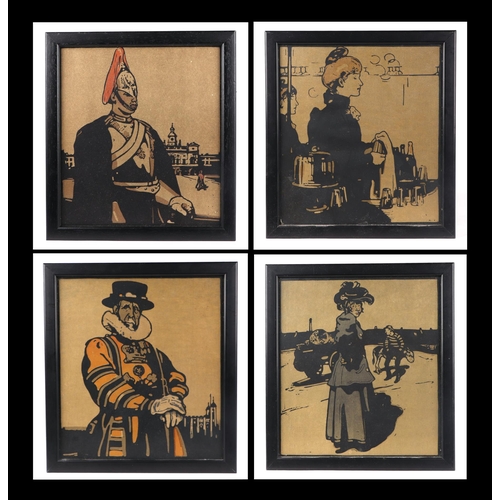 199 - William Nicholson, a group of four lithographs 'London Types', all framed and glazed, each approx 22... 