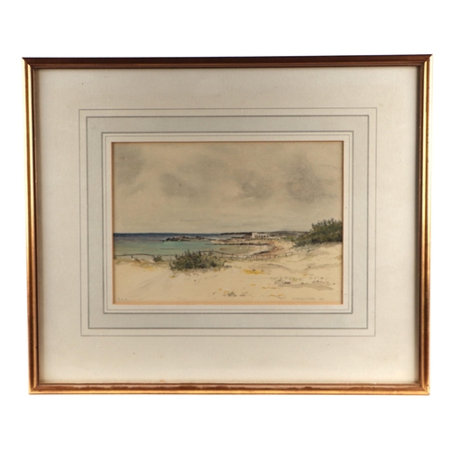 203 - 20th century continental school -Formentera - beach scene, watercolour, initialled 'RAA' lower left ... 