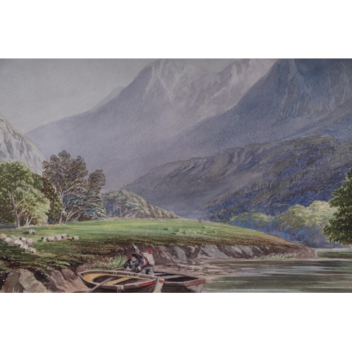 205 - David Hall McKewan (1816-1873) - Blea Tarn, Langdale - mountainous river scene, signed lower right, ... 