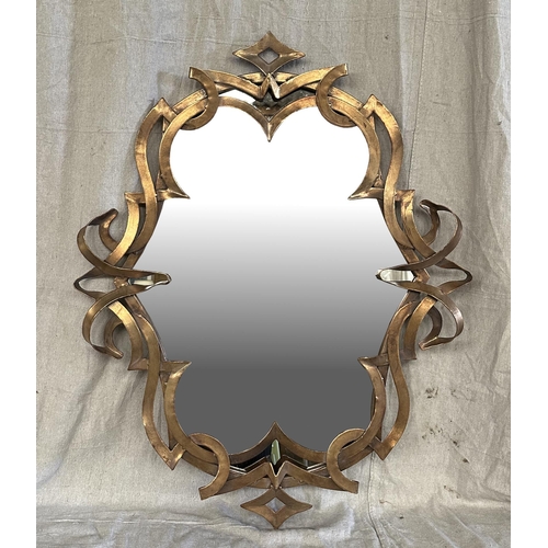 2058 - An ornate gilt metal wall mirror, overall 73 by 90cms.Condition ReportGood condition