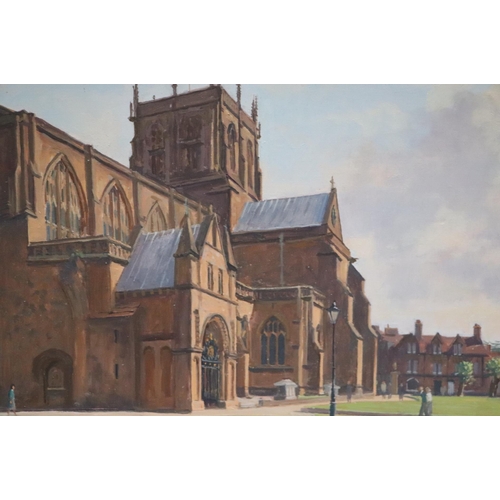 212 - Julian Barrow (1939-2013) - Sherborne Abbey Dorset - oil on canvas, signed & dated '99 lower right, ... 