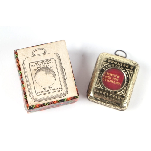 243 - Bryce's Miniature English Dictionary in original magnifying glass outer case and cardboard outer box... 