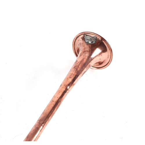 284 - A copper & brass coaching horn, 100cms long.