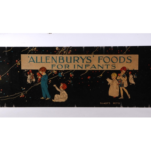 315 - An Allenbury's Foods glass advertising panel 'The Milky Way To Health', framed, the glass panel 89 b... 