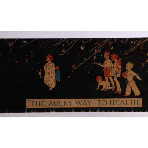 315 - An Allenbury's Foods glass advertising panel 'The Milky Way To Health', framed, the glass panel 89 b... 