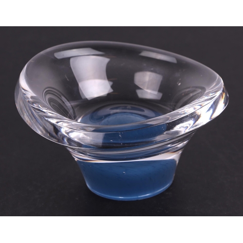 32 - A Kosta Boda free form glass bowl, signature to base, 13cm diameter.