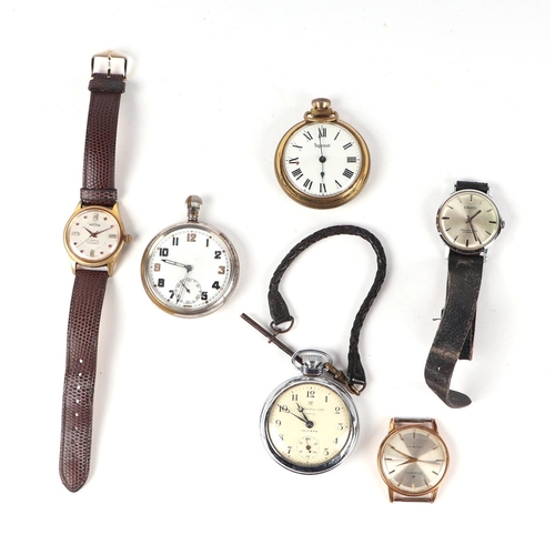 335 - A gentleman's vintage Roamer Super-shock wristwatch; together with an Envoy wristwatch; a Seikomatic... 