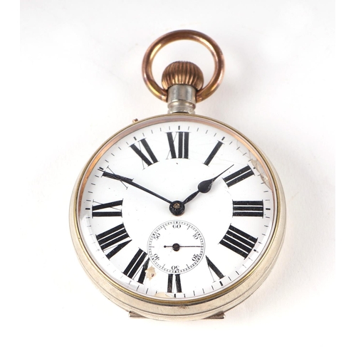 349 - A Goliath type open faced pocket watch in a silver mounted leather stand, together with a silver mou... 