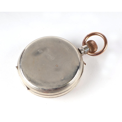 349 - A Goliath type open faced pocket watch in a silver mounted leather stand, together with a silver mou... 