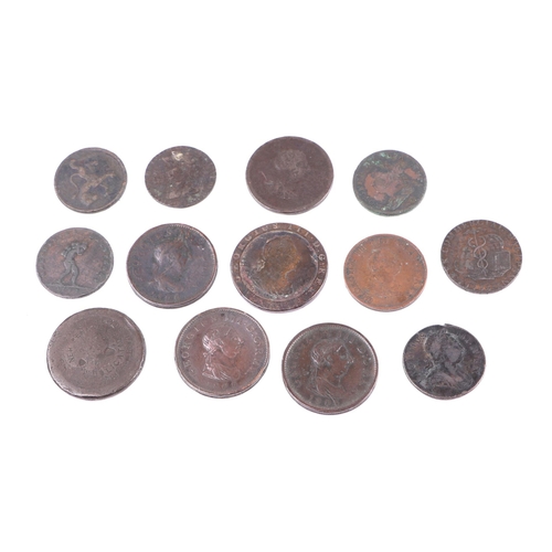 357 - A small quantity of George III and Victorian copper coinage to include a cartwheel penny.