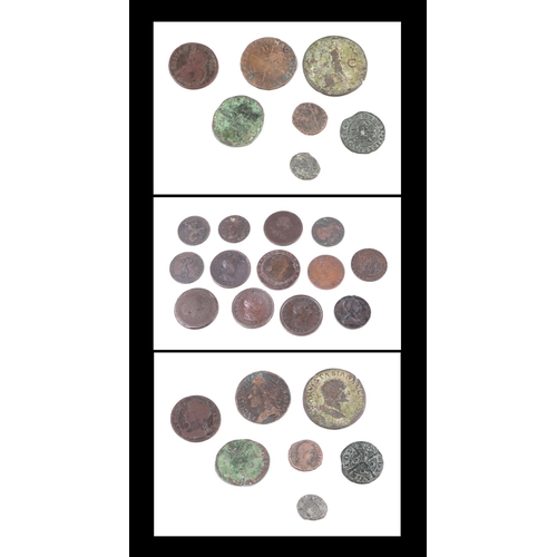 357 - A small quantity of George III and Victorian copper coinage to include a cartwheel penny.