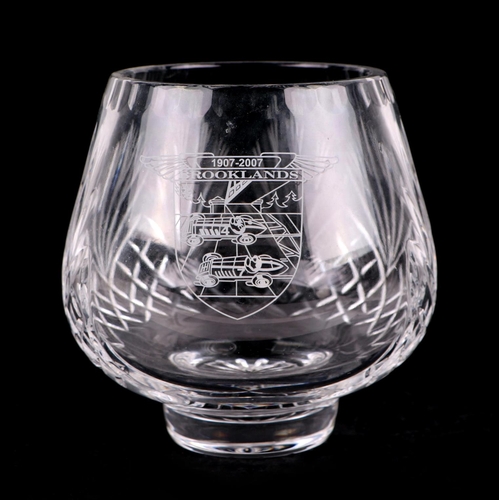 44 - Motor racing interest.  A Brooklands Race Circuit Centenary Limited Edition cut glass bowl with cert... 