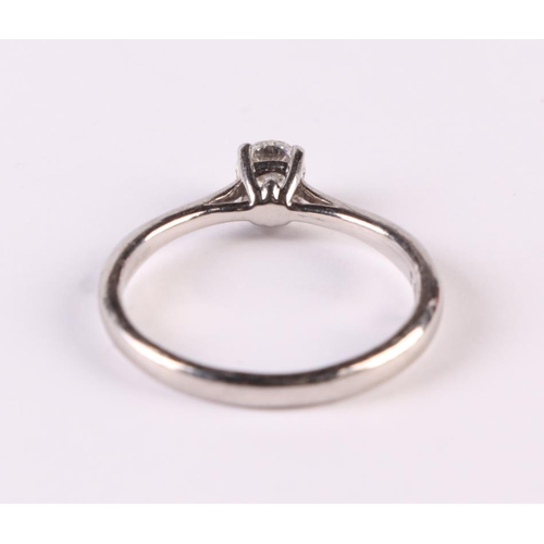 531 - A platinum diamond solitaire ring, diamond approx 0.25ct.  approx UK size 'L', 2g.