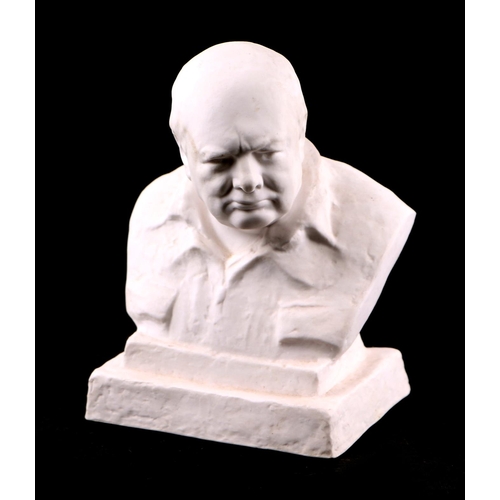 55 - A Spode white ceramic bust of Winston Churchill by Oscar Nemon, 1966, 17cms high.