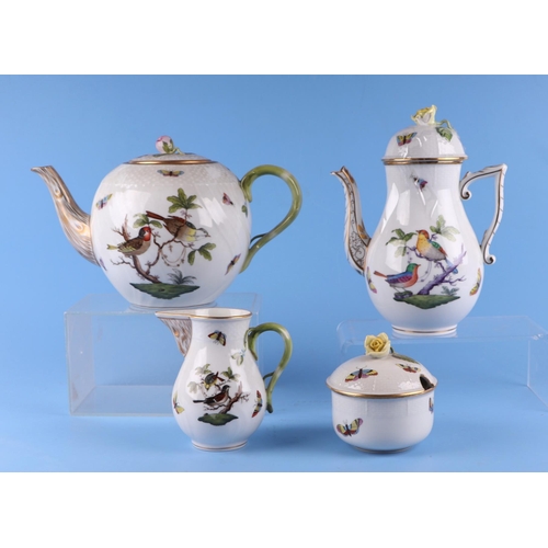 68 - A Herend twenty four piece Rothschild pattern tea service comprising an oversized teapot, water jug,... 