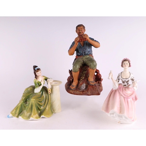 74 - Three Royal Doulton figures, Dream Weaver HN2283; Ballad Seller HN2266; and Secret Thoughts HN2382 (... 