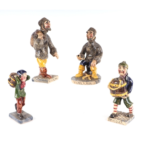 75 - Four Alan Young figures - Smuggler, Fisherman, Fisherman and another (4).