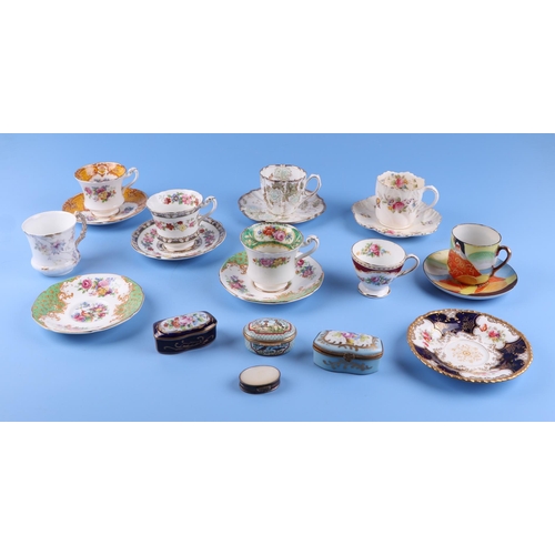 80 - A late Victorian Minton part tea service with puce printed marks to base; together with Ainsley cabi... 