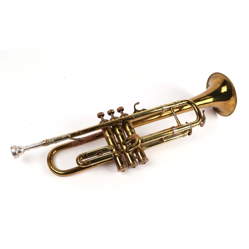 873 - A Boosey & Hawkes Emperor brass trumpet, cased.