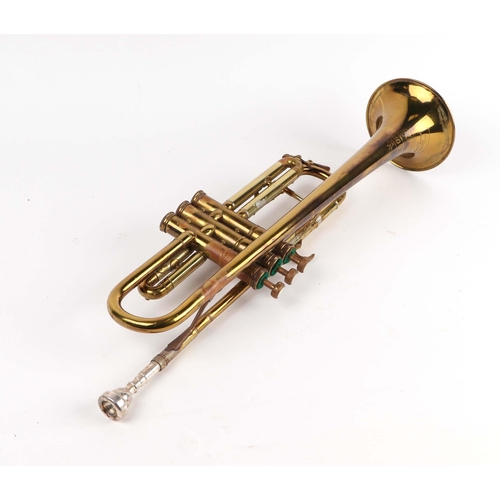 873 - A Boosey & Hawkes Emperor brass trumpet, cased.