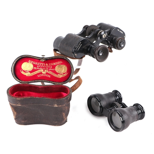 887 - A pair of Negretti & Zambra racing binoculars, cased; together with a pair of Atkinson London The Lu... 