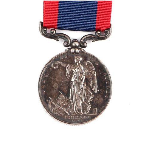 92 - A Victoria Sutlej medal (1846) awarded to Capt. J. W. V. Stephen 41st Regt. N. I. for the battle of ... 