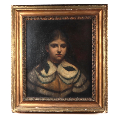 952 - 19th century school - Portrait of a Young Girl - oil on canvas, framed & glazed, 43 by 53cms.