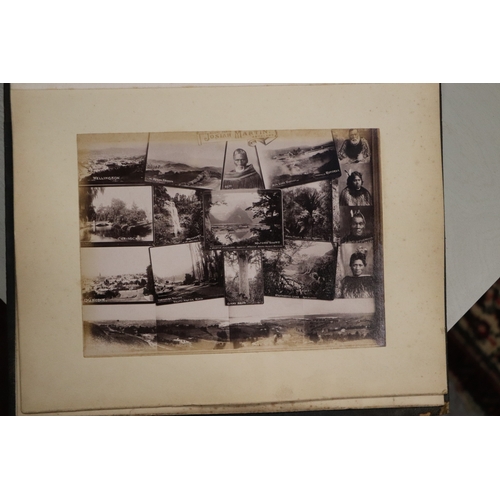 748 - A late Victorian albumen album containing images of New Zealand, sixty eight 20 by 15cms images, the... 