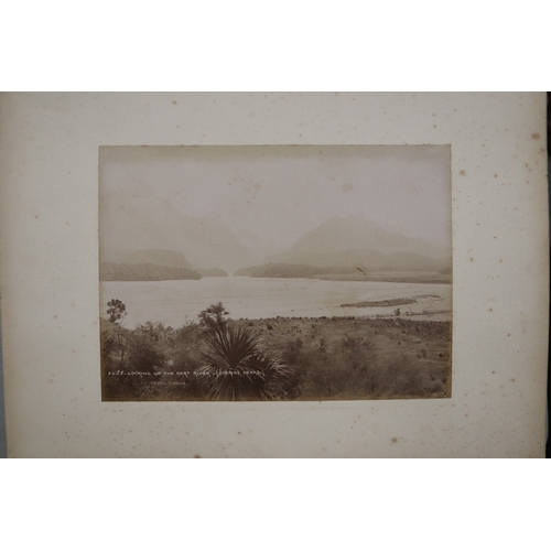 748 - A late Victorian albumen album containing images of New Zealand, sixty eight 20 by 15cms images, the... 