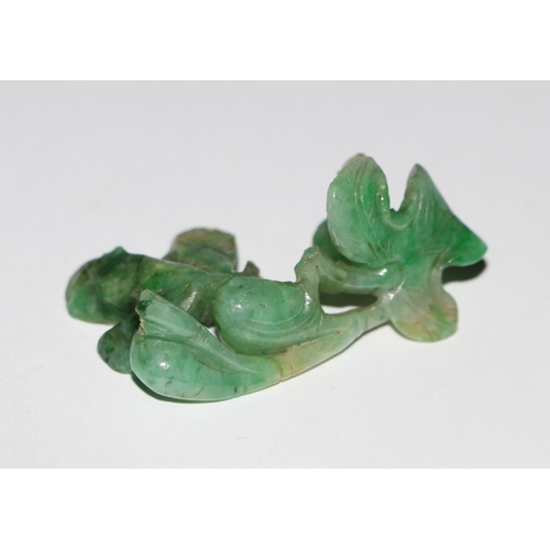 1984 - Two Chinese hardstone Cong beads, the largest 4cms high; together with a Chinese jade carving (a/f);... 